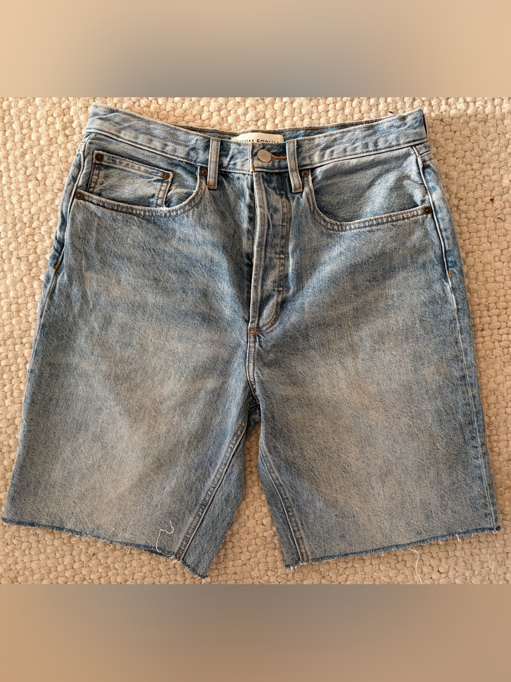 Aritzia Denim Forum Joni Loose Long Jean Shorts
